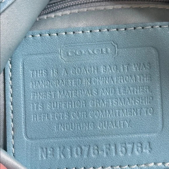 Coach Beige and Teal Shoulder Bag - Picture 7 of 7